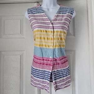 Vintage 90s colorful sleeveless blouseSize small